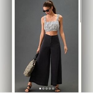 Anthropologie Maeve Riverside High Rise Wide Leg Pallazzo Jeans in Elm Wash